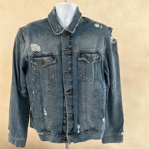 Top Man distressed denim jacket